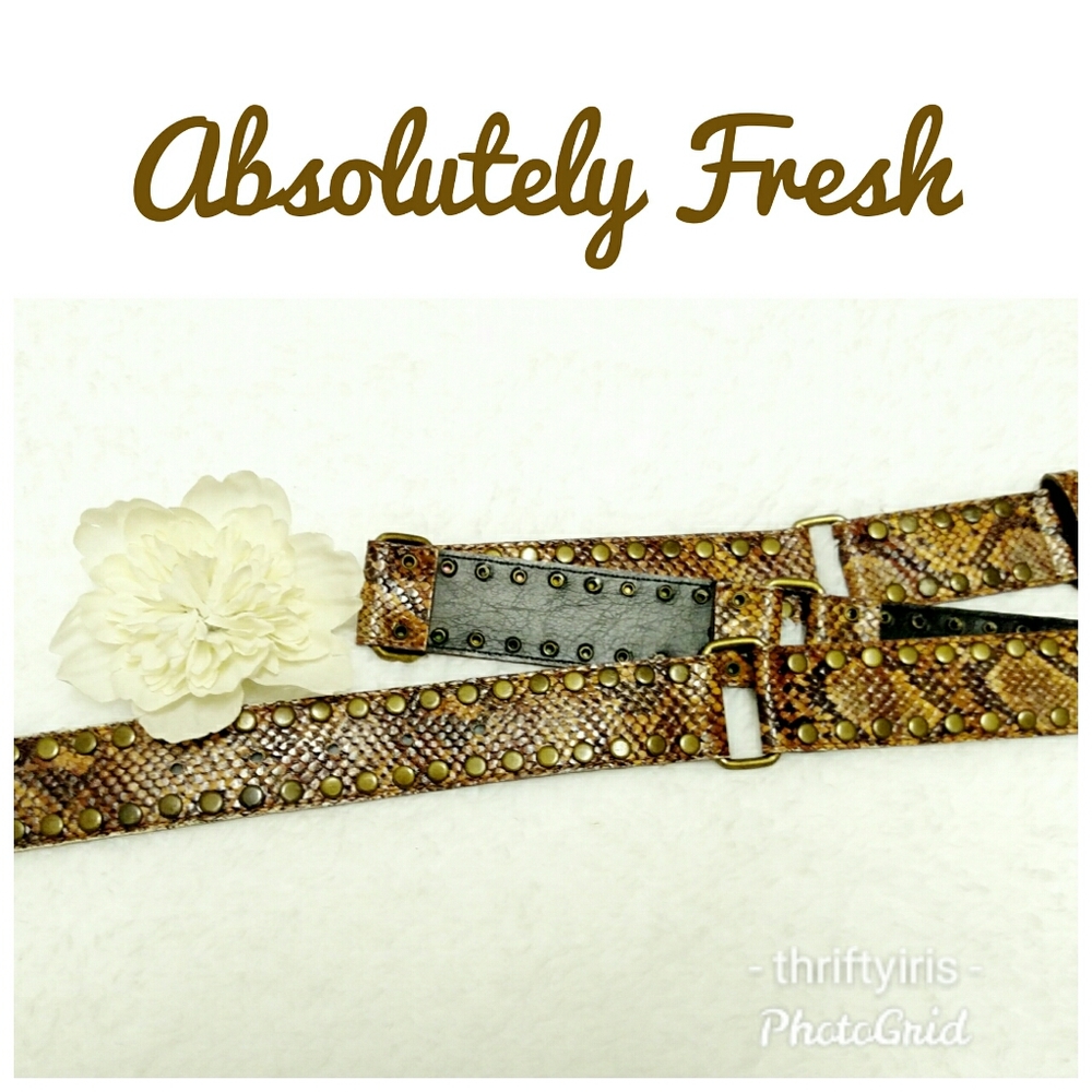 Absolutely Fresh-Faux Snakeskin Grommet Belt-XL